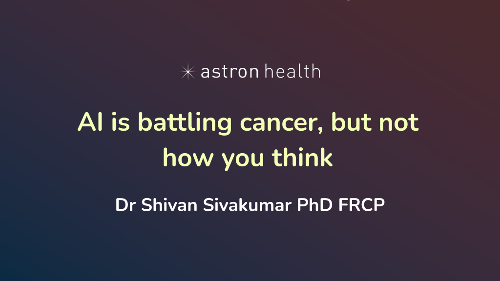 AI is battling cancer, but not how you think